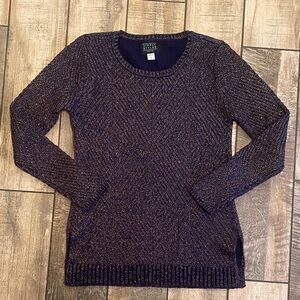 Simply Styled Purple/Gold Crew Neck Sweater